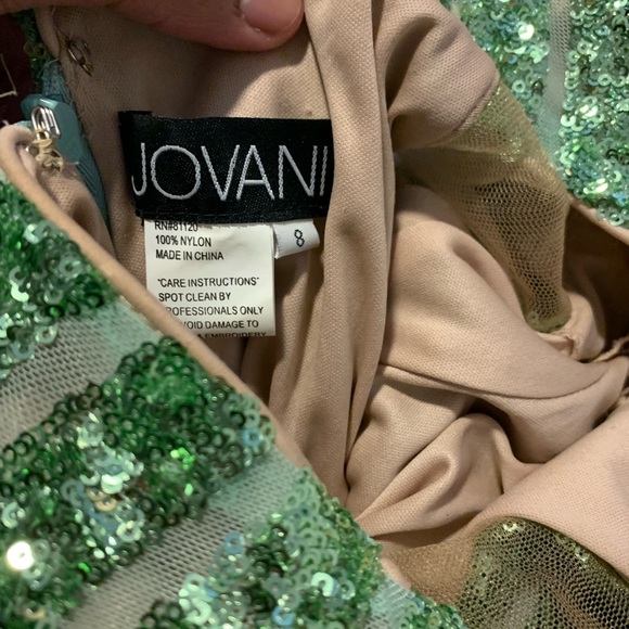 Jovani Designer Lime Green and Sequence Prom Dress - Picture 6 of 7